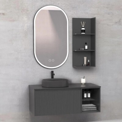 Aquanil Almonde Banyo Dolabı 100 cm Antrasit - 1