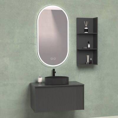 Aquanil Almonde Banyo Dolabı 80 cm Antrasit - 1