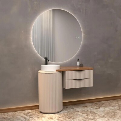 Aquanil Lotus Single Banyo Dolabı 105 cm Vizon - 1