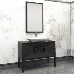 Aquanil Omente Banyo Dolabı 100 cm Siyah - 1