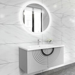 Aquanil Oriz Banyo Dolabı 80 cm Gri - 1