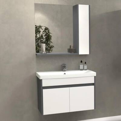 Aquanil Verona Banyo Dolabı 80 cm Beyaz - 1