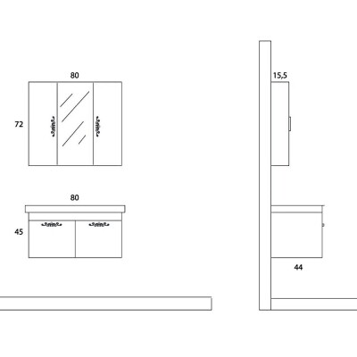 Arçın Bozcaada Banyo Dolabı (80cm) - 2