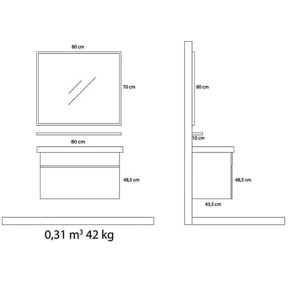 Arçın Demre Banyo Dolabı (80cm) - 2