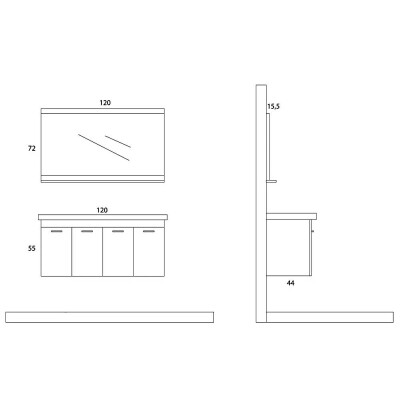 Arçın Double Banyo Dolabı (120cm) - 2