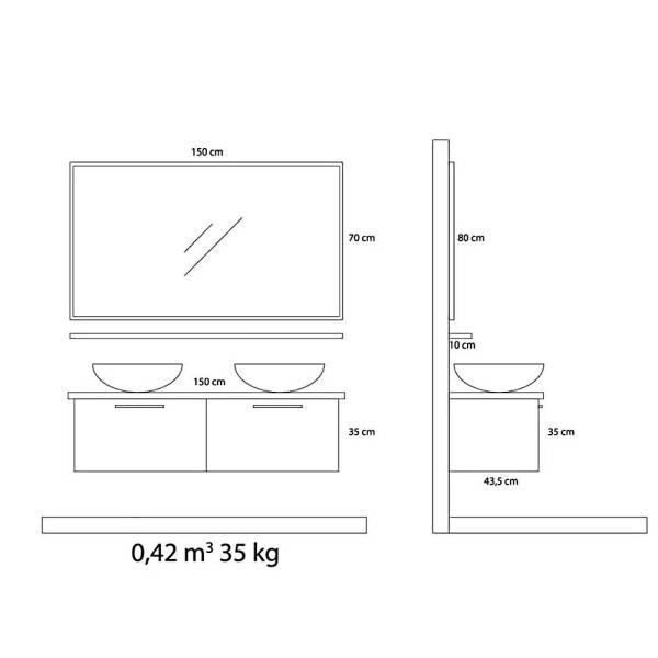 Arçın Double Banyo Dolabı (150cm) - 2