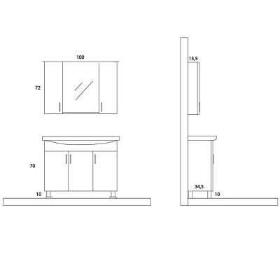 Arçın Eco Banyo Dolabı (100cm) - 2