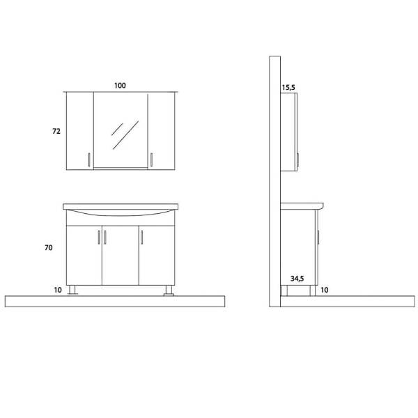 Arçın Eco Banyo Dolabı (100cm) - 2