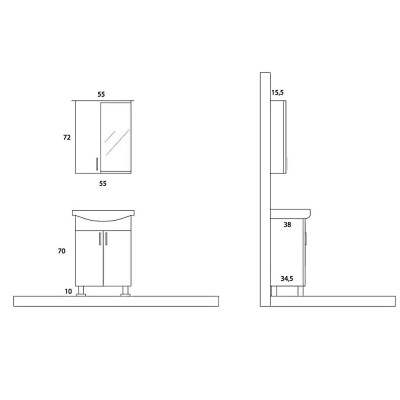 Arçın Eco Banyo Dolabı (55cm) - 2