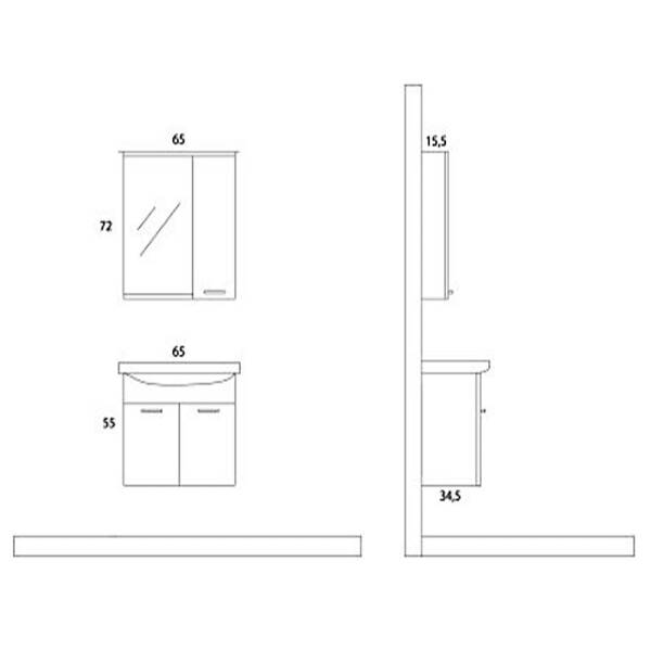 Arçın Eco Banyo Dolabı (65cm) - 2