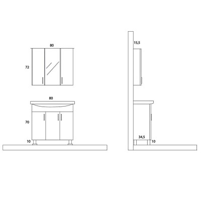 Arçın Eco Banyo Dolabı (80cm) - 2