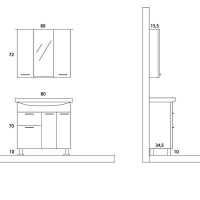 Arçın Eco Ckm Banyo Dolabı (80cm) - 2