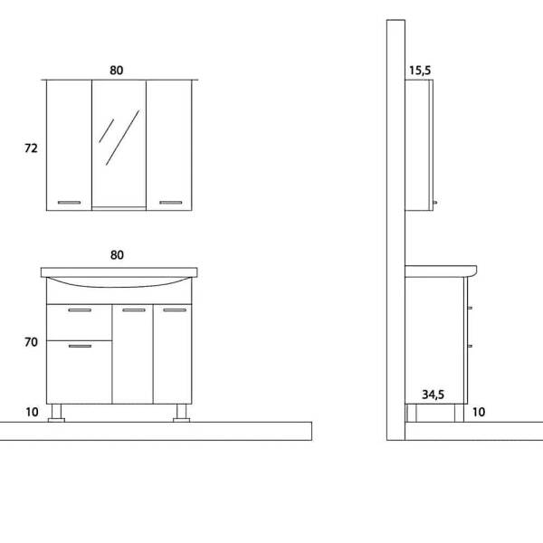 Arçın Eco Ckm Banyo Dolabı (80cm) - 2