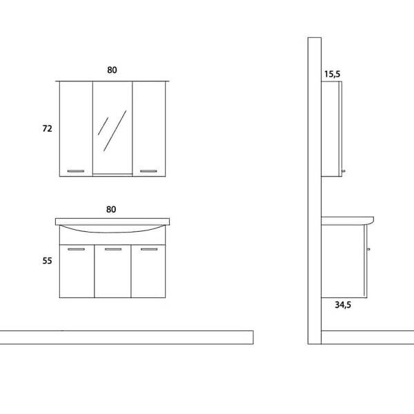 Arçın Ecoplus Banyo Dolabı (80cm) - 2