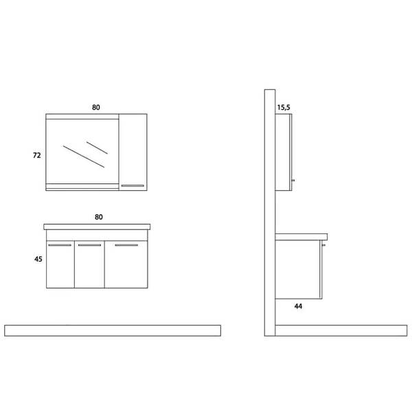 Arçın Enez Banyo Dolabı (80cm) - 2