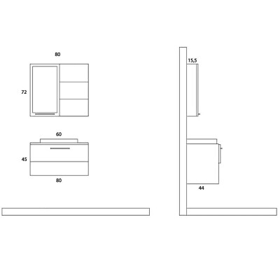 Arçın Gökçeada Banyo Dolabı (80cm) - 2