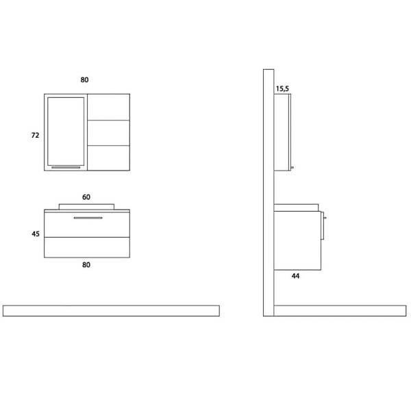 Arçın Gökçeada Banyo Dolabı (80cm) - 2