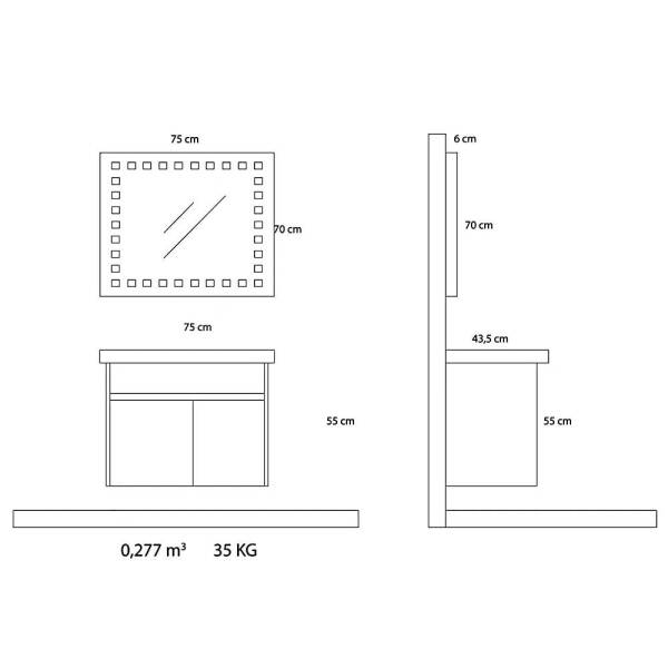 Arçın Konet Banyo Dolabı (75cm) - 3