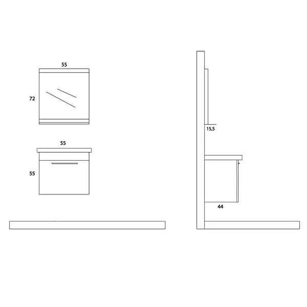 Arçın Mertenik Banyo Dolabı (55cm) - 2