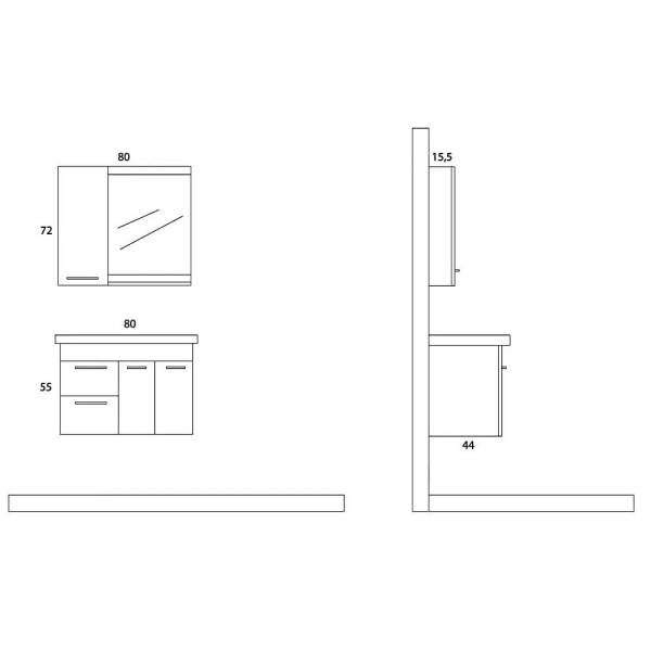 Arçın Mertenik Banyo Dolabı (80cm) - 2