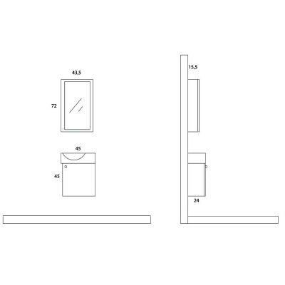 Arçın Mini Banyo Dolabı (45cm) - 2