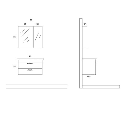 Arçın Nihor Banyo Dolabı (80cm) - 3