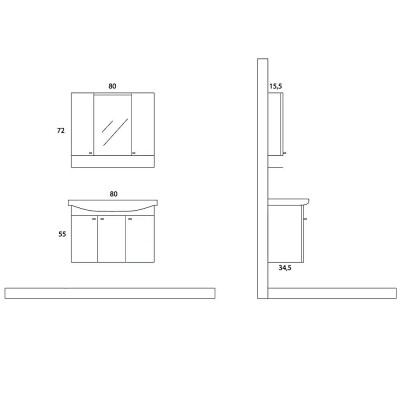 Arçın Prime Banyo Dolabı (80cm) - 2