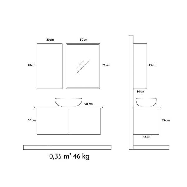 Arçın Touch One Banyo Dolabı (90cm) - 3