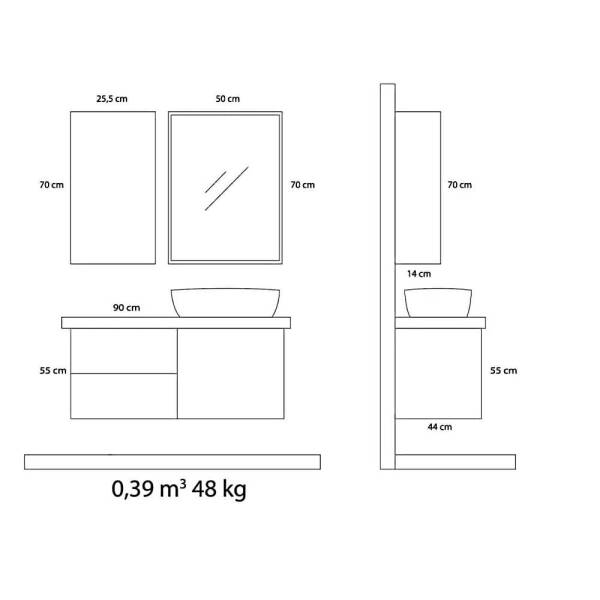 Arçın Touch Two Banyo Dolabı (90cm) - 2