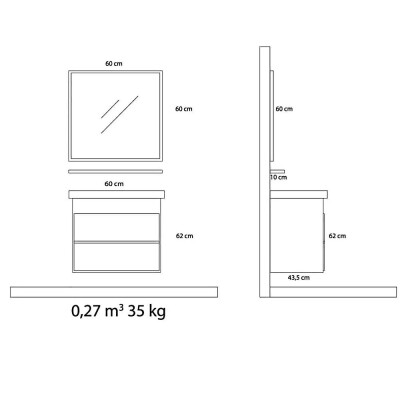 Arçın Urla Banyo Dolabı (60cm) - 3