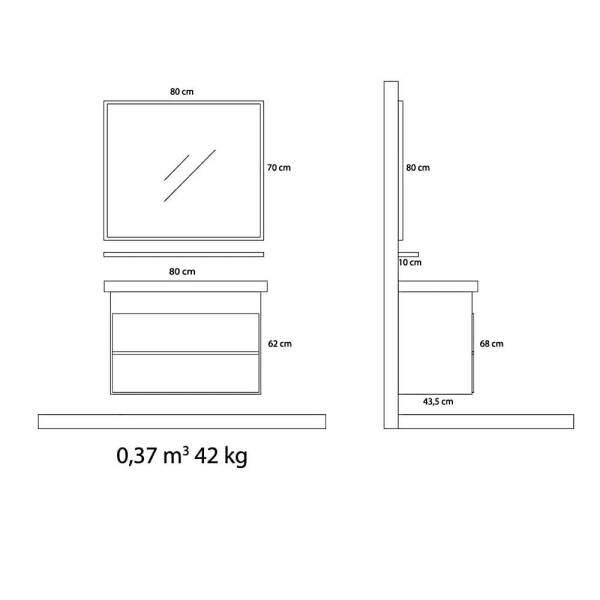 Arçın Urla Banyo Dolabı (80cm) - 3