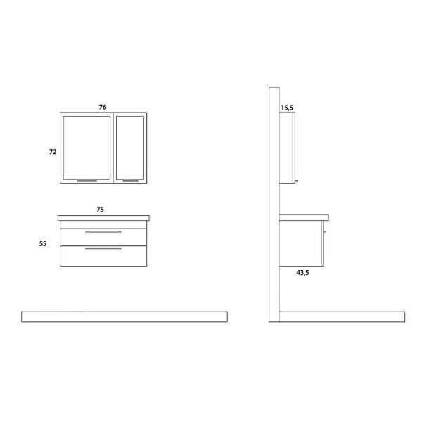 Arçın Vero Banyo Dolabı (75cm) - 2