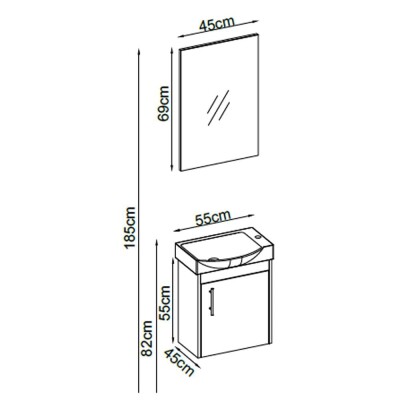 Badella City Banyo Dolap Takımı CITY 5545 V21 55cm Beyaz - 2