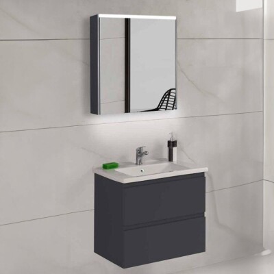 Badella Maya Banyo Dolap Takımı MAYA 5565 V32 65cm Antrasit - 1