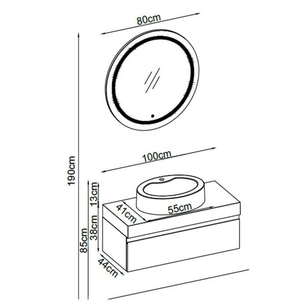 Badella Moderno Banyo Dolap Takımı MODERNO 28100 V31 100 cm Beyaz - 2