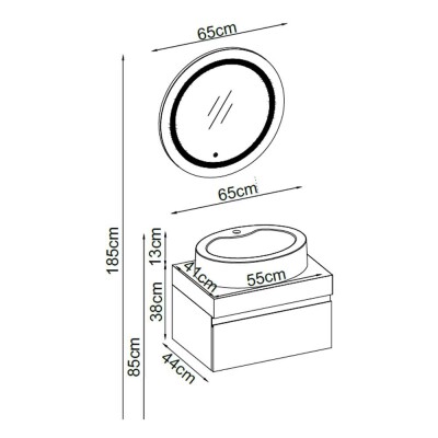 Badella Moderno Banyo Dolap Takımı MODERNO 2865 V31 65cm Beyaz - 2