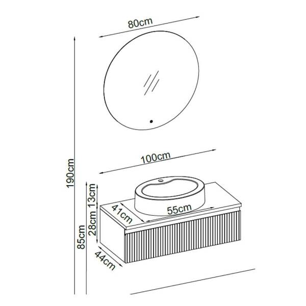 Badella Royal Banyo Dolap Takımı ROYAL 28100 V32 100 cm Kumsal - 2