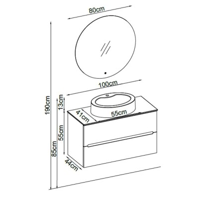 Badella Smart Banyo Dolap Takımı SMART 55100 V32 100cm Kumsal - 2