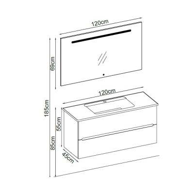 Badella Smart Banyo Dolap Takımı SMART 55120 V31 120cm Beyaz - 2