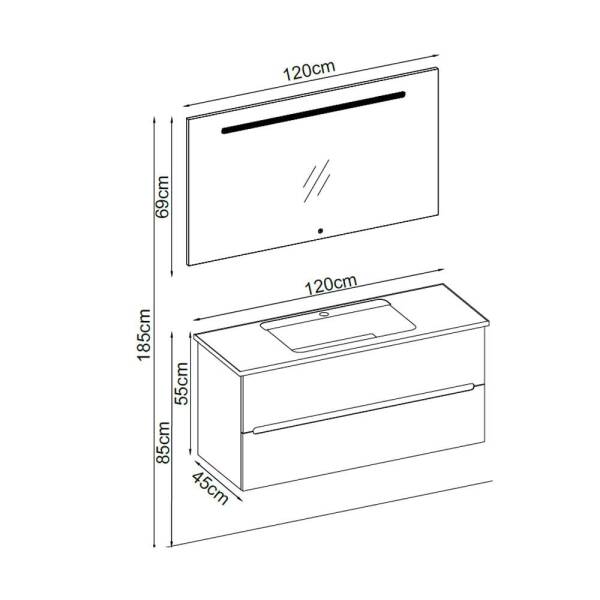 Badella Smart Banyo Dolap Takımı SMART 55120 V31 120cm Beyaz - 2