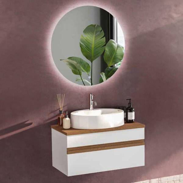 Badella Woodline Banyo Dolap Takımı WOODLINE 3985 V31 85cm Beyaz - 1