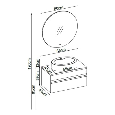 Badella Woodline Banyo Dolap Takımı WOODLINE 3985 V31 85cm Beyaz - 2