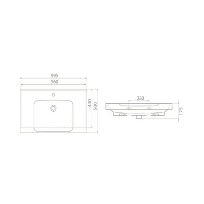 Cerastyle Anova Etajerli Lavabo 100x50 cm - 2