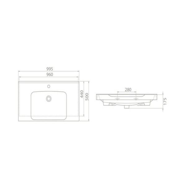 Cerastyle Anova Etajerli Lavabo 100x50 cm - 2