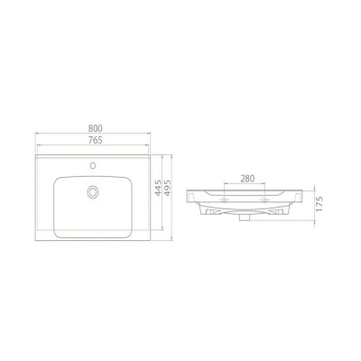 Cerastyle Anova Etajerli Lavabo 80x50 cm - 2