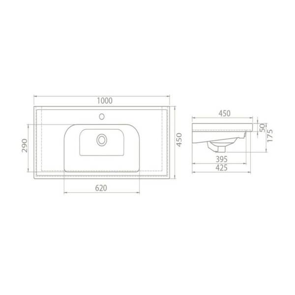 Cerastyle Frame Etajerli Lavabo 100x45 cm - 2