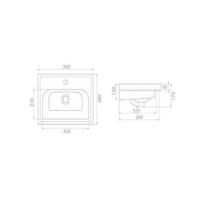 Cerastyle Frame Etajerli Lavabo 50x38 cm - 2