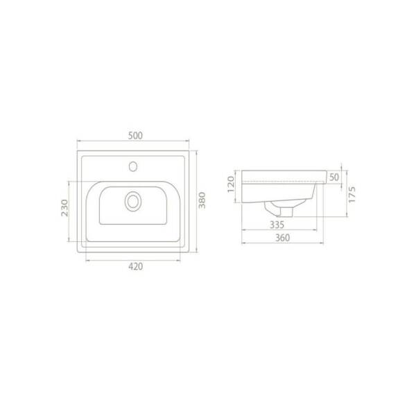 Cerastyle Frame Etajerli Lavabo 50x38 cm - 2