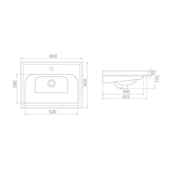 Cerastyle Frame Etajerli Lavabo 60x45 cm - 2