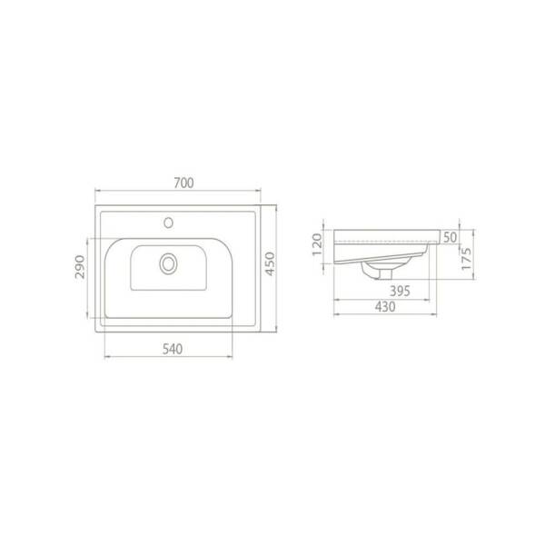 Cerastyle Frame Etajerli Lavabo 65x45 cm - 2